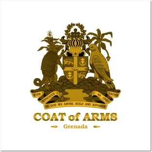 Grenada Coat of Arms Gold Posters and Art